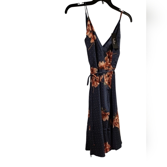 NWT LULUS XS Summer Wrap Dress Floral print open back - Picture 1 of 11